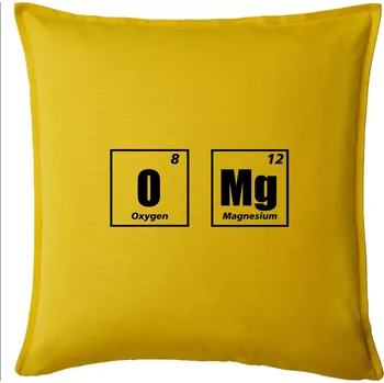 Polštář Tabulka OMG O MG - Polštář 50x50 - 50x50 - Pouze potah ( Žlutá )