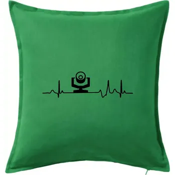 Polštář Ekg osvětlovač - robo hlava - Polštář 50x50 - 50x50 - Pouze potah ( Středně zelená )