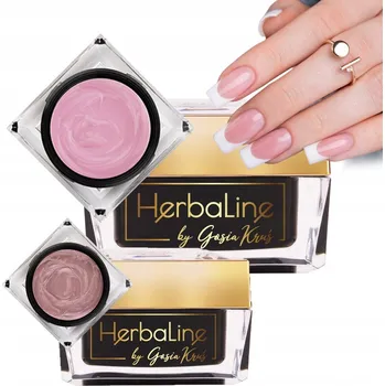 Lak na nehty STAVEBNÍ GEL HERBALINE SUGAR PINK 50 g + GEL SHINY FLAKES 15 g DÁREK