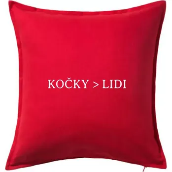 Polštář Kočky > Lidi - Polštář 50x50 - 50x50 - Pouze potah ( Červená )