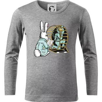 Chlapecké tričko Pokusy na lidech (Pecka Design) - Triko dětské Long Sleeve - 122 cm/6 let ( Tmavě šedý melír )