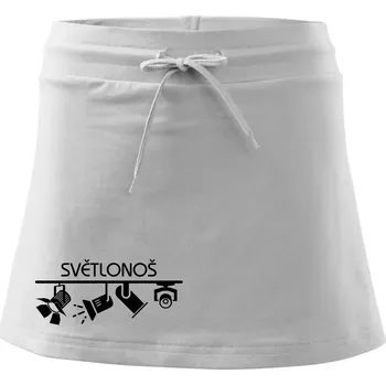 Dámská sukně Osvětlovač - světlonoš - Sportovní sukně - two in one - S ( Bílá )