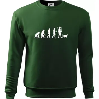 Evoluce pastevec ovcí - Mikina Essential dětská - 146 cm/10 let ( Lahvově zelená )