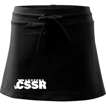 Dámská sukně Nápis - Narozena v ČSSR - Sportovní sukně - two in one - S ( Černá )