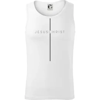 JesusChrist nápis v kříži - Tílko pánské Core - XL ( Bílá )