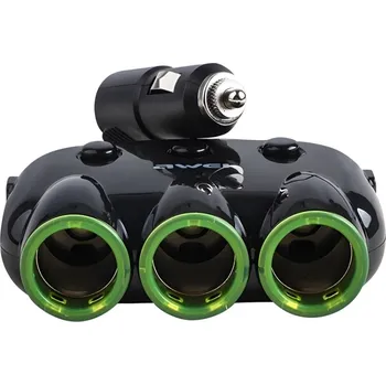 Autozásuvka rozbočovač Awei C-35 černý, 2x USB