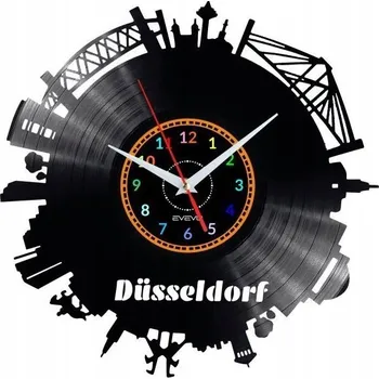 Hodiny DUSSELDORF DEKORATIVNÍ NÁSTĚNNÉ HODINY MODERNÍ VINYLOVÁ DESKA