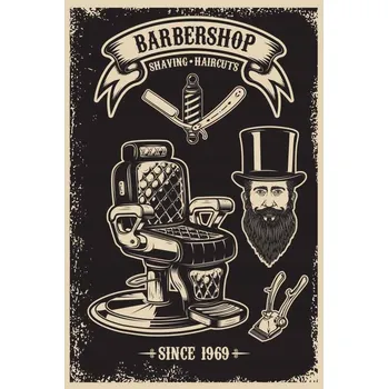 Obraz Plechová cedule Barbershop