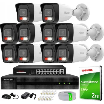 Bezpečnostní kamera IP Monitorovací Set 10 Kamer IPCAM-B4-30DL HiLook 4Mpx PoE + Záznamové Zařízení