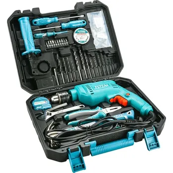 Vrtačka TOTAL THKTHP1152 příklepová vrtačka s nářadím a vrtáky 680W