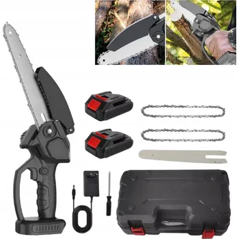 Motorová pila AKU ŘETĚZOVÁ PILA MINI PILA BEZUHLÍKOVÁ 2x AKU PROŘEZÁVACÍ PILA