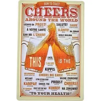 Obraz Plechová cedule Cheers