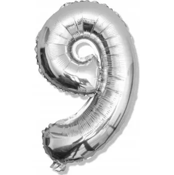 Balónek Balón Top Gift číslice 9 stříbrný
