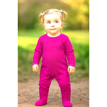Kojenecký overall FARMERS® Dětský bambusový overal - různé barvy Barva: sytě růžová, Velikost: 56