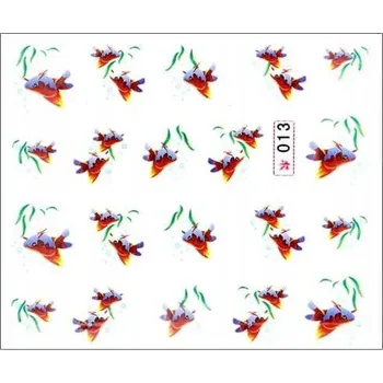 Samolepky na nehty s akvarelovými vzory a barevnými Rybičky Č. 013