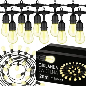 Venkovní osvětlení SVĚTELNÝ ZAHRADNÍ ŘETĚZ 20m Žárovky 20 LED Venkovní Světýlka Zahradní