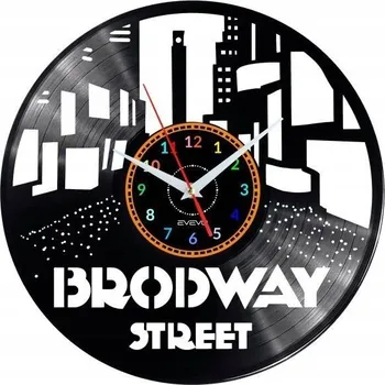 Hodiny BROADWAY STREET NÁSTĚNNÉ HODINY DEKORATIVNÍ MODERNÍ VINYLOVÁ DESKA VINYL N