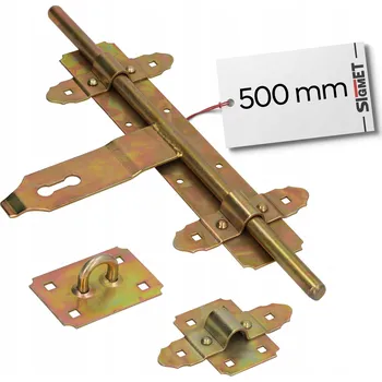 Visací zámek Závora bránová pozink, zesílená, 500 mm, těžká na visací zámek, montážní sada