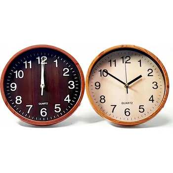 Hodiny hodiny d26cm, im. DŘEVO, 2barvy