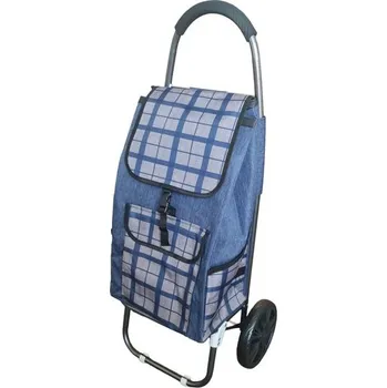 taška s kol., KÁRO modré, (24kg) přední, boční kapsy, textil