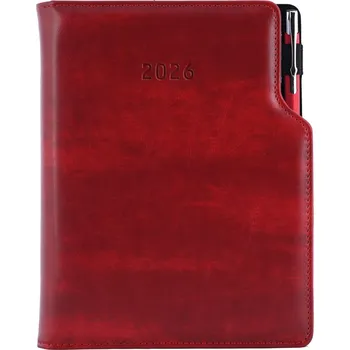 Diář Bordó žíhaný diář GEP A5 týdenní s propiskou, 2026