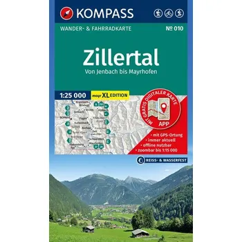 KOMPASS Wanderkarte 010 Zillertal - Von Jenbach bis Mayrhofen 1:25.000