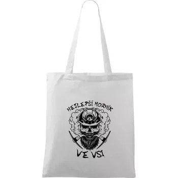 Nákupní taška Nejlepší horník ve vsi - Taška bavlněná - 42 x 38 cm ( Bílá )