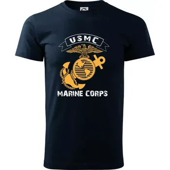 Usmc marines corps - Triko extra velké (5-8XL) - 8XL ( Námořní modrá (velmi tmavá - téměř černá) )