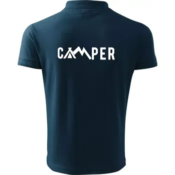 Pánská košile Camper nápis - Polokošile pánská Pique Polo 203 - 5XL ( Námořní modrá (téměř černá) )