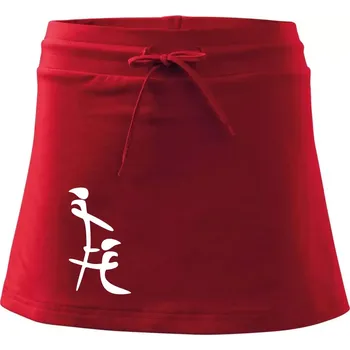 Dámská sukně Čínský znak - Sportovní sukně - two in one - S ( Červená )