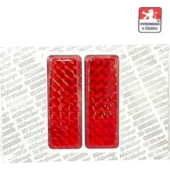 Odrazka červená samolepící pružná 2,5x7cm, 2ks