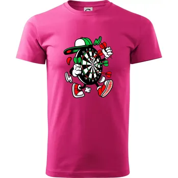 Šipkař kreslený terč - Klasické pánské triko vyšší gramáže - S ( Purpurová )