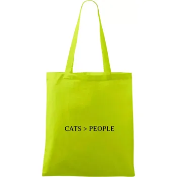 Cats > people - Taška bavlněná - 42 x 38 cm ( Limetková )