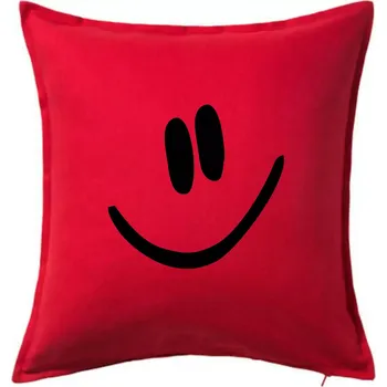Polštář Emoji bez obrysu - usměv - Polštář 50x50 - 50x50 - Pouze potah ( Červená )