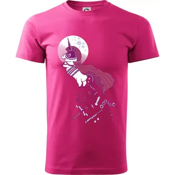 Pánská móda Drsný jednorožec (Pecka design) - Klasické pánské triko vyšší gramáže - M ( Purpurová )