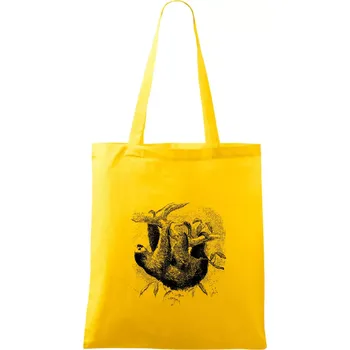 Lenochod kreslený - Taška bavlněná - 42 x 38 cm ( Žlutá )