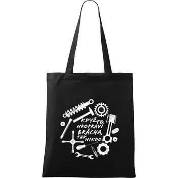 Automechanik - Když to neopraví brácha - Taška bavlněná - 42 x 38 cm ( Černá )