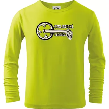 Chlapecké tričko Cyklistická legenda - Triko dětské Long Sleeve - 122 cm/6 let ( Limetková )