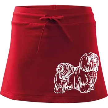 Dámská sukně Shih-tzu - chlupatý - Sportovní sukně - two in one - S ( Červená )