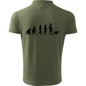 Pánská košile Evoluce pastevec ovcí - Polokošile pánská Pique Polo 203 - 5XL ( Khaki )