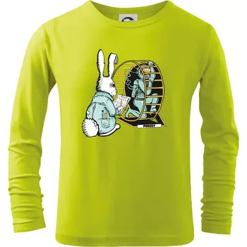 Chlapecké oblečení Pokusy na lidech (Pecka Design) - Triko dětské Long Sleeve - 104-110cm / 3-4 roky ( Limetková )