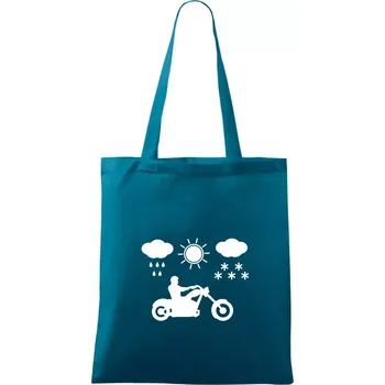 Motorkář za každého počasí - chopper - Taška bavlněná - 42 x 38 cm ( Petrolejová )
