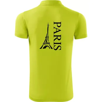 Pánská košile Paris nápis Eiffelovka na výšku - Polokošile Victory sportovní (dresovina) - 2XL ( Limetková )