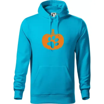 Pánská mikina Dýně tlapka - Mikina pánská Cape s kapucí - M ( Světlý tyrkys )