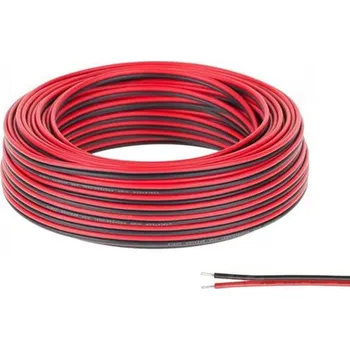 elektrický kabel DC kabel Lumiled 2žilový 2x0,45 mm černo-červený 1 m