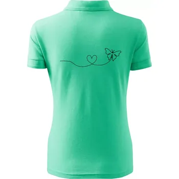 Dráha letu motýla - srdce - Polokošile dámská Pique Polo - S ( Mátová )
