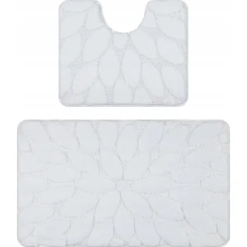 Koupelnová předložka KOUPELNOVÉ PŘEDLOŽKY 2ks 60x100 KAMENY bílé PROTISKLUZOVÉ #KPL240