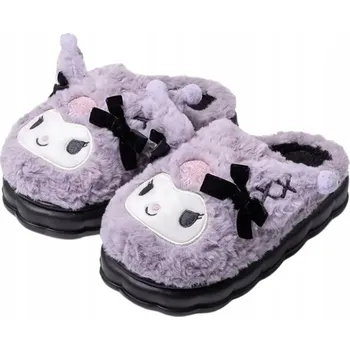 Dámské pantofle PAPUČE PLYŠOVÉ MĚKKÉ TEPLÉ KUROMI KRÁLÍK DOMÁCÍ BAČKORY PANTOFLE 38-39