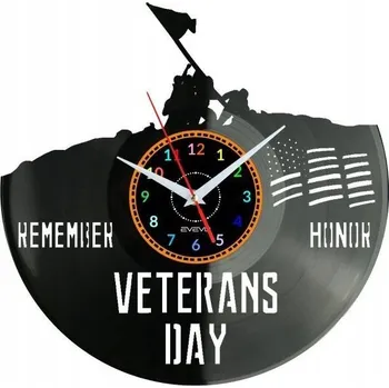 Hodiny Den veteránů Nástěnné hodiny Vinylová deska Moderní dekorace