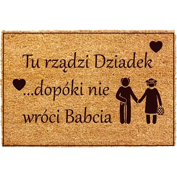 ROHOŽKA PŘED DVEŘE SILNÁ 40x60 CM ČISTICÍ ZÓNA NA BOTY Tady Vládne DĚDA